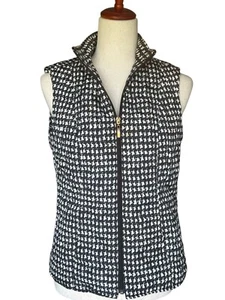 Charter Club Sleeveless Houndstooth Puffer Vest Womens Size Small Petite - Picture 1 of 9