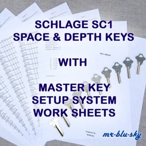 Llaves de espacio y profundidad Schlage SC1 con hojas de sistema de configuración MK ~ Cerrajero - Imagen 1 de 5