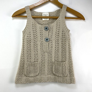 Matilda Jane Girls Sweater Open Knit Sweater Vest Overlay Size 2-4Yr Wool Blend