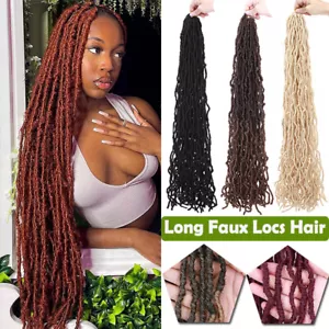 36" New Soft Faux Locs Hair Crochet Pre Looped Braiding Curly Goddess Extension - Picture 1 of 18