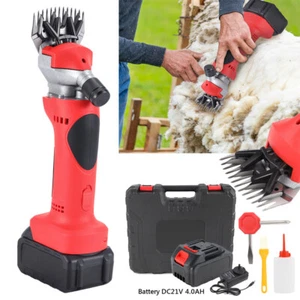 Electric Cordless Sheep Shears Wool Clipper Livestock Hair Grooming & 2 Battery - Picture 1 of 15