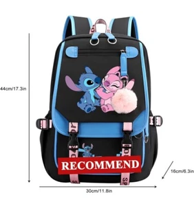 Stitch Backpack 17in School Backpack Set with USB Charging Pencil Box for Gifts - Picture 1 of 5