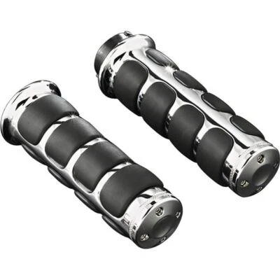 Kuryakyn - 6241 - ISO Grips with Chrome Accent Rings, 5-3/4in. - Image 1 of 4