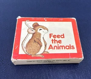 Rare VTG 1980 Current Inc Feed The Animals Matching Game Flash Cards Complete - Picture 1 of 4