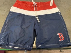 Vtg Boston Red Sox MLB Swim Trunks  Board Shorts Mens XL NOS NWT - Picture 1 of 9