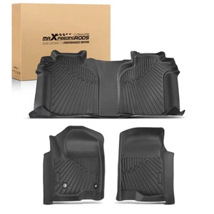 Front Floor Mats & Rear Floor Mat for GMC Sierra 1500 Crew Cab 2019-2025 Rubber - Picture 1 of 14