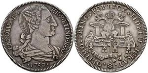 CARLOS IV (1788-1808). Medalla de proclamación en La Plata. (Ar. 24,05g/40mm). - Imagen 1 de 1