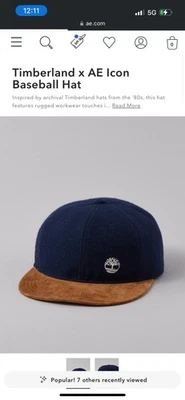 Timberland X AE Icon Sombrero American Eagle, Mezcla de Lana Gamuza Bill Azul Marino Marrón Foto 1 de 3