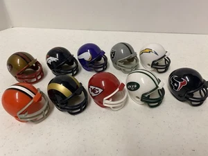 Vintage NFL Mini Gumball Vending Machine Football Plastic Mini Helmets Lot of 10 - Picture 1 of 3