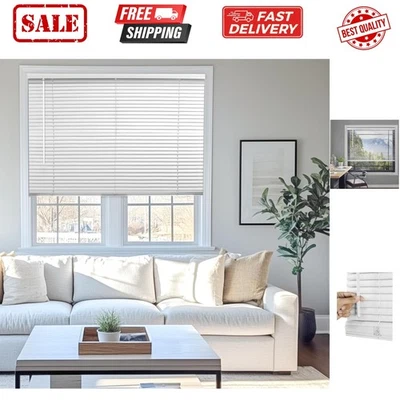 Mini Blinds for Indoor Windows – 42"W x 36"H, White Horizontal Vinyl Blinds |... - Image 1 of 4