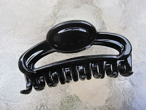 Made in France Large Button Black Claw Clip 16 Teeth 3 3/4" Made to Last #684B - Picture 1 of 6