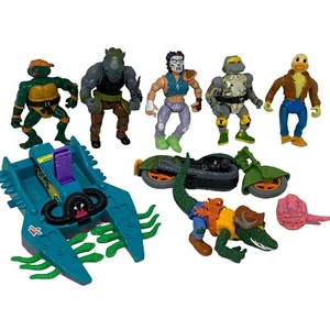 Lot of 9 Vintage 80s TMNT Action Figures Vehicles Teenage Mutant Ninja Turtles - Picture 1 of 12