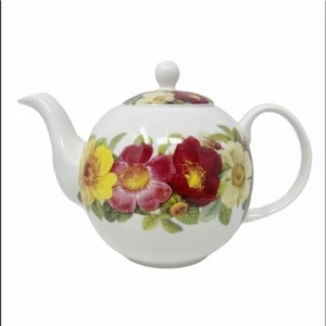 Stechcol Gracie Bone China White & Floral TEAPOT - Picture 1 of 9
