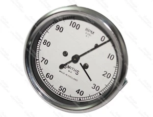 Tachymètre Réplique Smiths 100 RPM Visage Blanc Pour BSA Enfield Norton Triumph - Photo 1/5