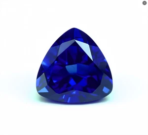 TRILLION CUT BLUE COLOR SAPPHIRE LAB-CREATED TOP QUALITY AAAA+ LOOSE GEMSTONES - Picture 1 of 6