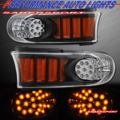 Juego de pares de luces de señal de esquina LED negras para Toyota FJ Cruiser 2007-2014 Foto 1 de 2