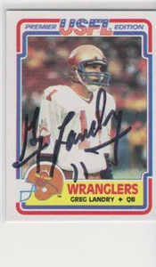 GREG LANDRY USFL ARIZONA WRANGLERS 1984 #4 AUTOGRAPHED CARD - Picture 1 of 1