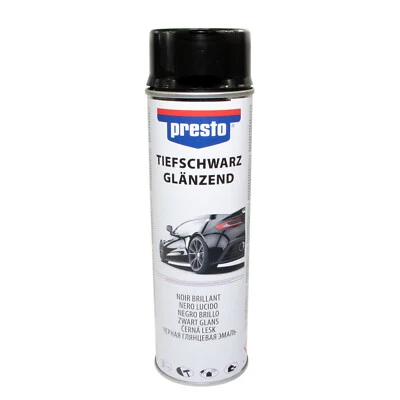 Felgenlack 500 ml Karosserie Lack Acryl Spray schwarz glänzend Presto 428948 - Bild 1 von 4