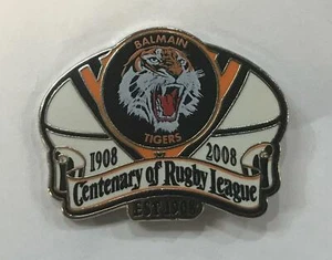 33420 BALMAIN TIGRES NRL CENTENARIO 1908-2008 INSIGNIA DE PIN DE SOLAPA DE METAL - Imagen 1 de 1