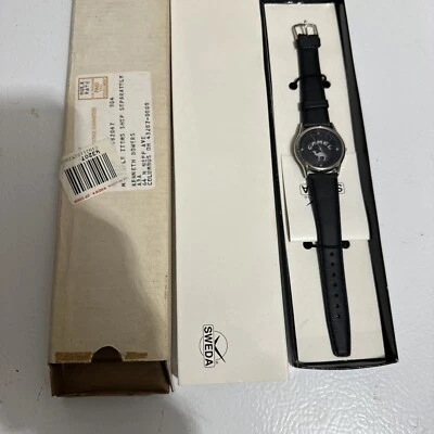 RELOJ COLECCIONABLE VINTAGE CAMEL ÓNIX SUEDA CARA NEGRA CON CORREA DE CUERO Need Bat Foto 1 de 4