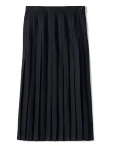Lands' End School Uniform Girls Solid Pleated Skirt Ankle Length Black Size 12 - Picture 1 of 5