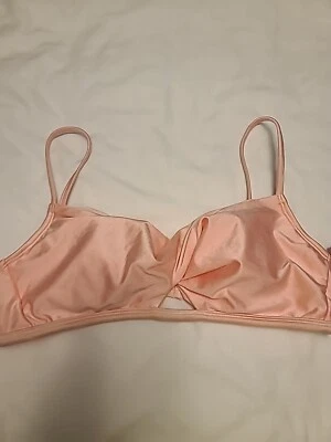 NWT XHILARATION Peachy Pink Padded Wire-Free Bikini Top JUNIORS SIZE L (8-10) - Image 1 of 4