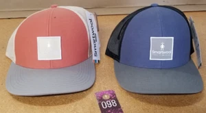 Lot of 2 Smartwool Unisex White & Red + Black & Blue Trucker Caps (#098) - Picture 1 of 7