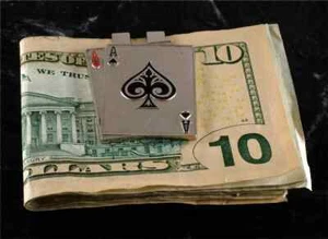 Amazing Ace Of Spades Hearts With Black & Red Enamel Stylish Unique money Clip - Picture 1 of 8