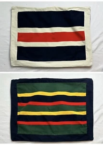One Tommy Hilfiger Reversible Pillow Sham Cover Striped Nautical Flag 20 X 26 - Picture 1 of 6
