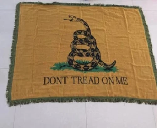 GADSDEN RATTLESNAKE Afghan Throw State Flag 4ft x 6ft Cotton Woven Throw Blanket - Image 1 of 1