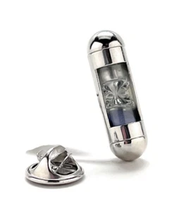 Sanduhr Pin Lila Sand Arbeitszeit Kapsel Anstecknadel Sand Timer Stundenglas - Bild 1 von 3
