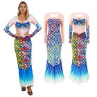 Womens Mermaid Cosplay Carnival Fish Scale Gown Dress Princess 3D Print Bodycon