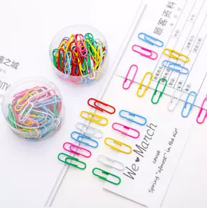 50pcs Colour Paper Clip Mini Clips Kawaii Stationery Photos Letter Paper Clip - Picture 1 of 4