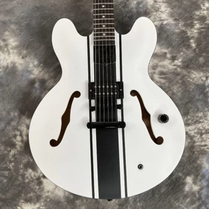 Hollow Body Tom Delonge ES-335 Electric Guitar Matte White Rosewood Fretboad - Picture 1 of 11