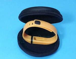 1 Small YELLOW BAND for FITBIT FLEX with Black Elegant Protective Leathery CASE - Picture 1 of 5