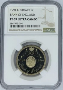 1994 Great Britain Two pound Bank Of England Proof NGC - Picture 1 of 4