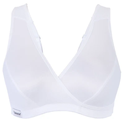 Sujetador deportivo BLANCO 42B 42C (bajo impacto) 2-N-1 (MICKS) correas anchas NUEVO Foto 1 de 4