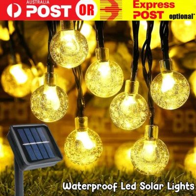 Solar Globe String LED Lights Bulb Waterproof Fairy Outdoor Festoon Garden Decor - image 1 of 4