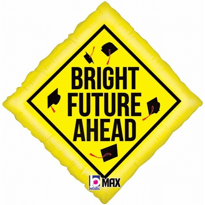 Globo de papel aluminio Graduation Bright Future Ahead 18" decoraciones de fiesta de graduación Foto 1 de 1