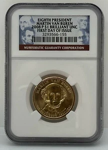 USA Eighth President 2008 P $1 Brilliant UNC First Day Of Issue - Picture 1 of 2