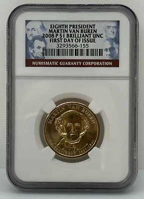 USA Eighth President 2008 P $1 Brilliant UNC First Day Of Issue - Image 1 of 2