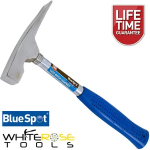 BlueSpot Brick Hammer 16oz Steel Head Soft Rubber Grip Bricklayer Chipping Rock - Picture 1 of 2