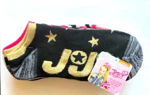 NWT JOJO SIWA 5 PACK ANKLE SOCKS 🎀 4-10 Pink White Black BOW DANCE ATHLETIC - Picture 1 of 2