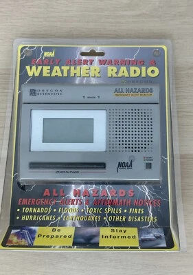 Vintage OPEN BOX Oregon Scientific All Hazards Weather Radio NIB MODEL # WR3000 - Image 1 of 4