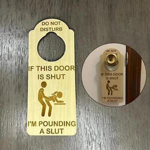 Door Sign Hanging Do Not Disturb Signs Sarcastic Wood Hanging Plaque Signs Do - Picture 1 of 10