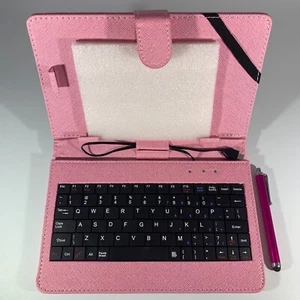 Original Fosmon P Folio And Keyboard Case For Google Nexus Tablet Pink Free Ship - Picture 1 of 4