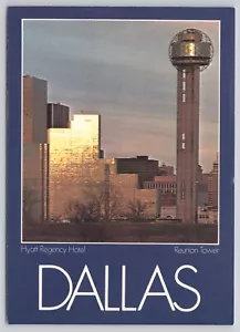 Dallas Texas Skyline Hyatt Regency Hotel und Reunion Tower Postkarte - Bild 1 von 2