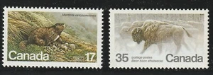 Canada #883-884, Endangered Wildlife, Marmot, Wood Bison, Set of 2, MNH 1981 - Picture 1 of 1