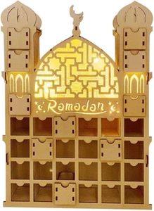 Wooden Ramadan Advent Calendar, 2022 Eid Ramadan Mubarak Advent Calendar with Dr - Picture 1 of 12