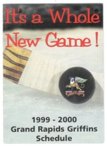 ¡Grand Rapids Griffins 1999-00 horario de hockey DIH!¡!! West Michigan industrial - Imagen 1 de 2